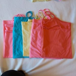 5 colored camisoles tops size XL